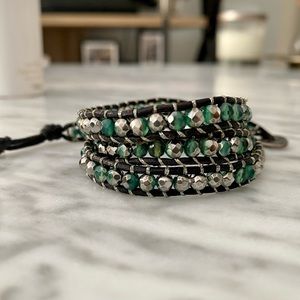 Chan Luu Sterling Silver Leather Wrap Bracelet